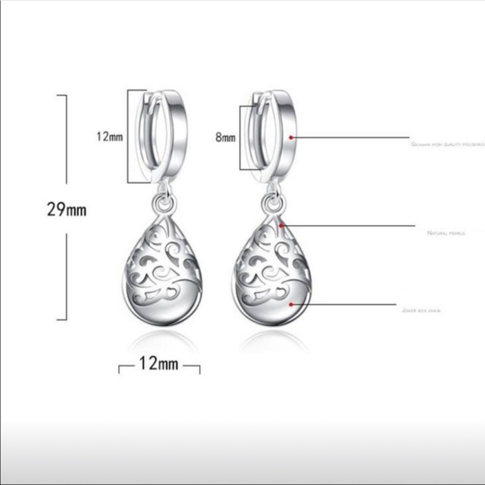 LAST ONE‼️ Sterling Silver Opal teardrop earrings - Picture 4 of 4